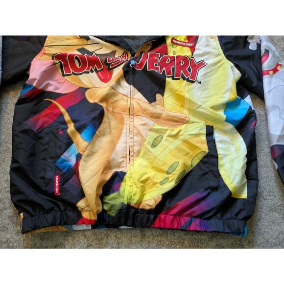 Members Only Tom & Jerry Limited Edition Print Windbreaker Rain Jacket - Large - Picture 8 of 16